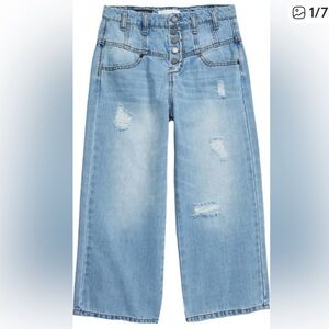 Habitual Light Blue High Rise Wide Leg Crop Jeans- girls size 16/women sz 2